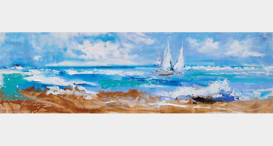 Seascape canvas art, Ocean wall Art, Bedroom Wall Art, Italy Art