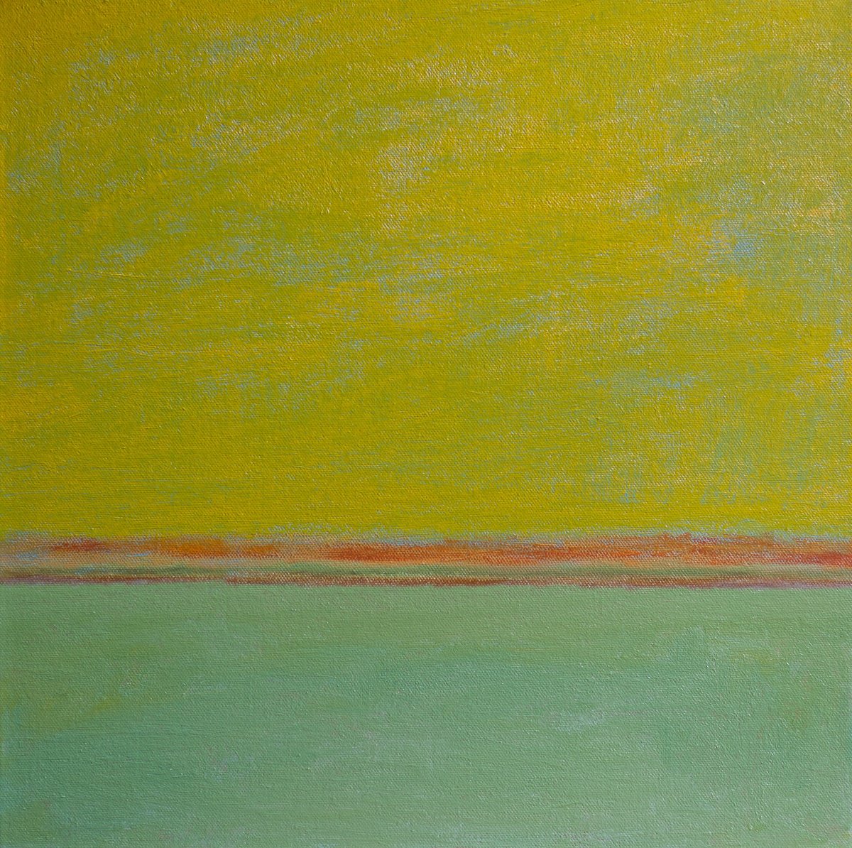 Abstract Landscape Oil Painting By Thomas Hjelm, 17 X 17", Evanescence, Original Artwork