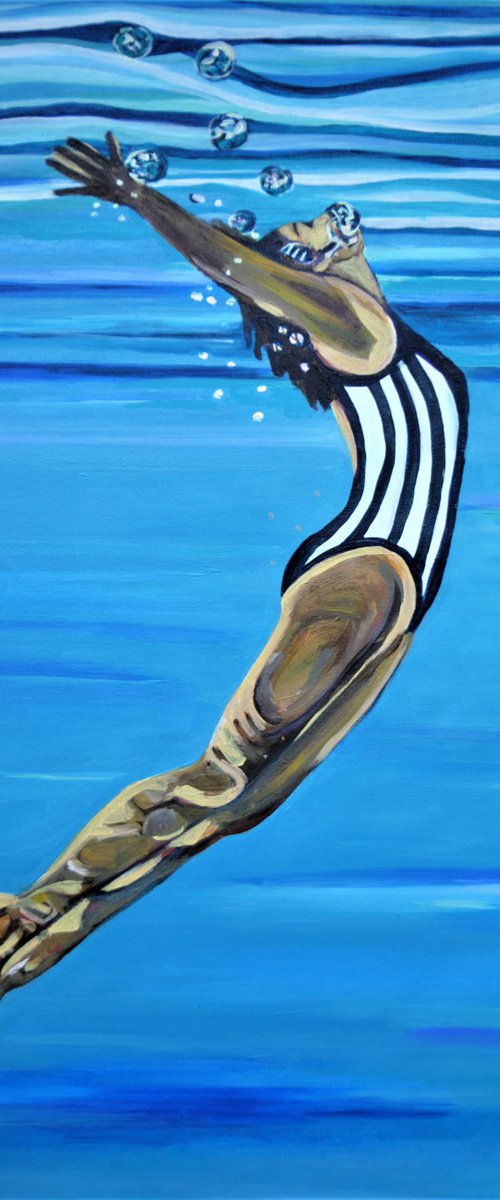 Swimmer / 92 x 56 x 4 cm by Alexandra Djokic