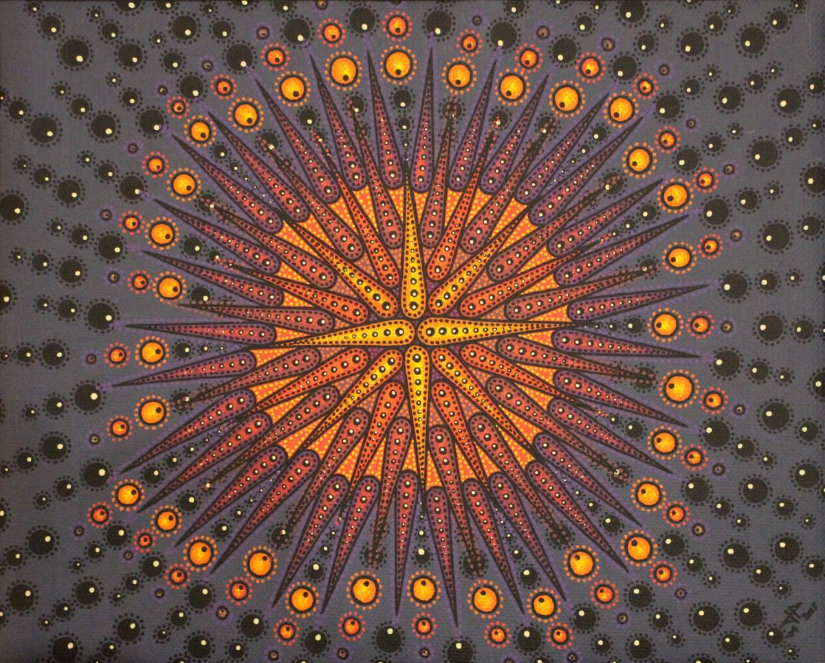 Abstract Painting By Jonathan Pradillon, 12 X 8, Compass, Original Artwork