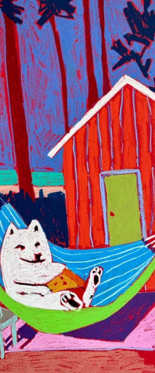 Keeshond Hammock by Sasha Robinson