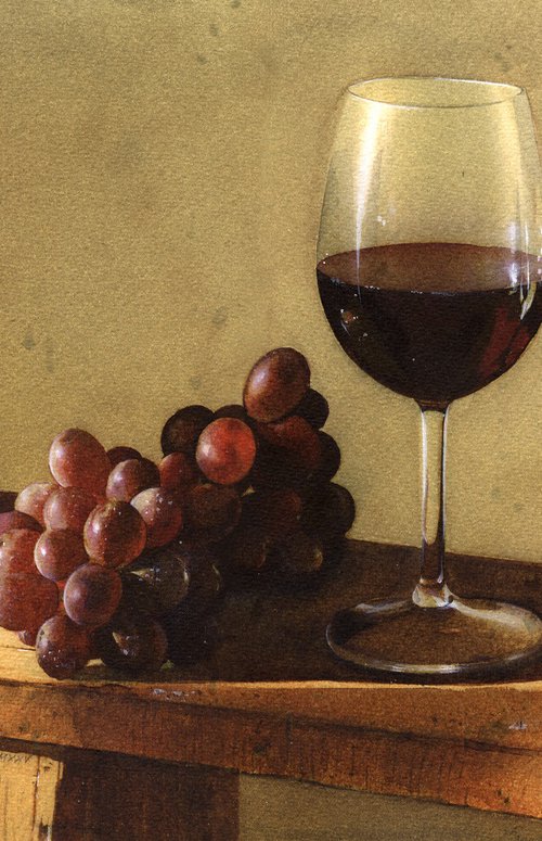 Grape and Glass Red Wine by REME Jr.