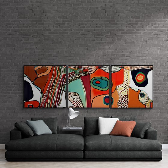 TRiptych Geometric abstraction #56