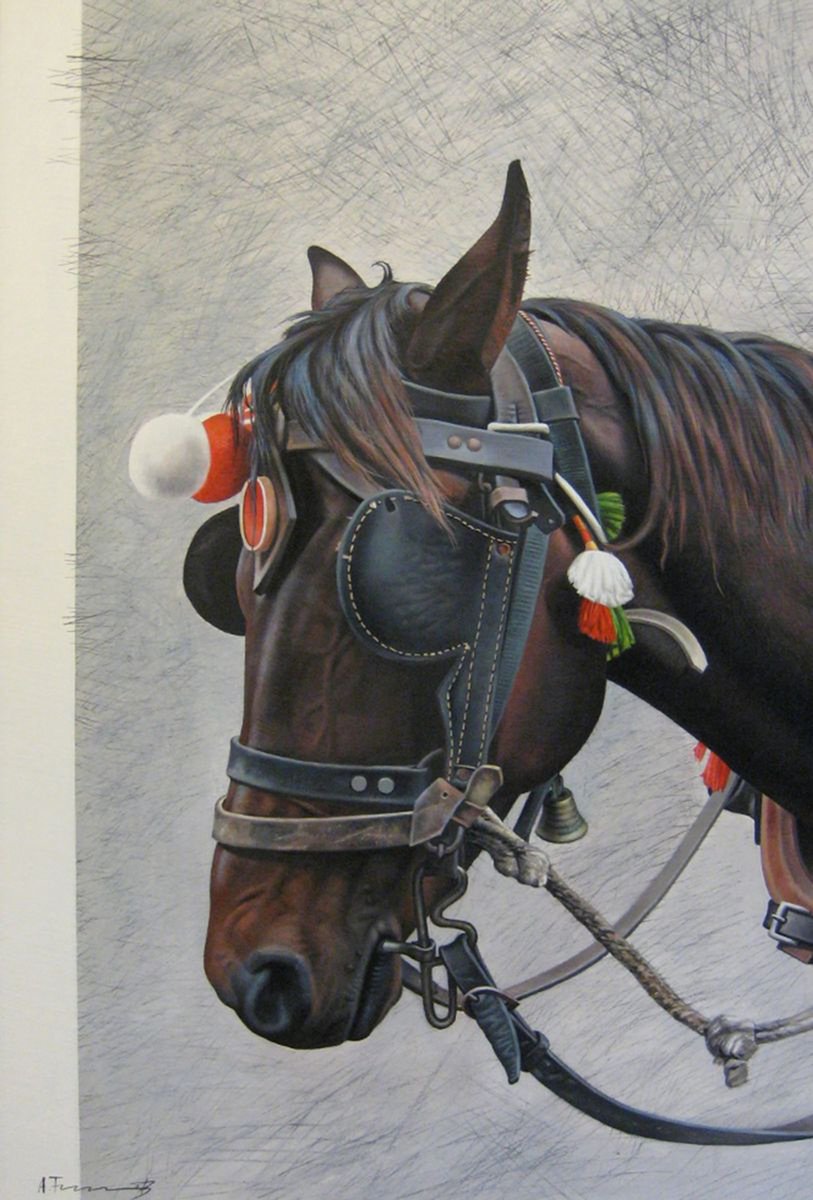 Horse Head with Blinkers by Alexander Titorenkov