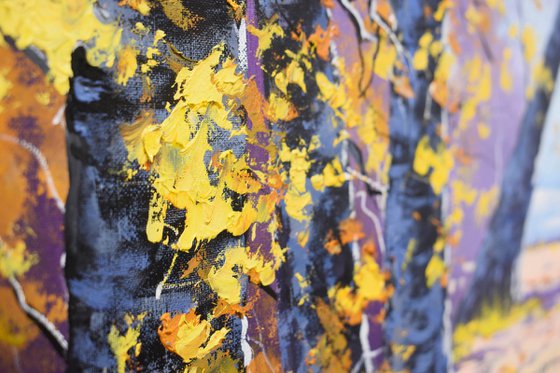 Autumn forest trees landscape