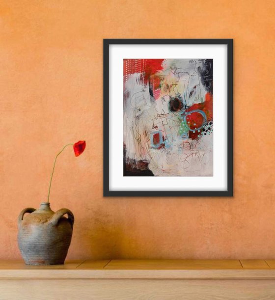 Cha-CHAT-cha - Original abstract painting on paper - One of a kind