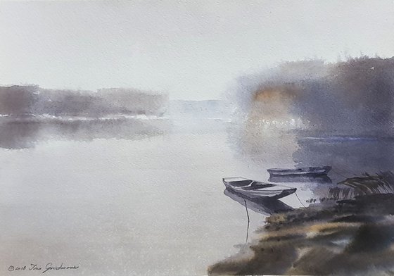 "Two boats in the morning mist" SPECIAL PRICE!!!