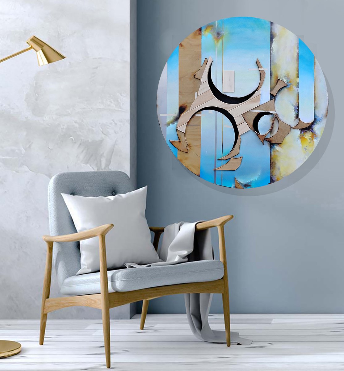 Geometric Abstract Painting By Christopher Scardino, 30 X 30, Aqueduct, Original Artwork