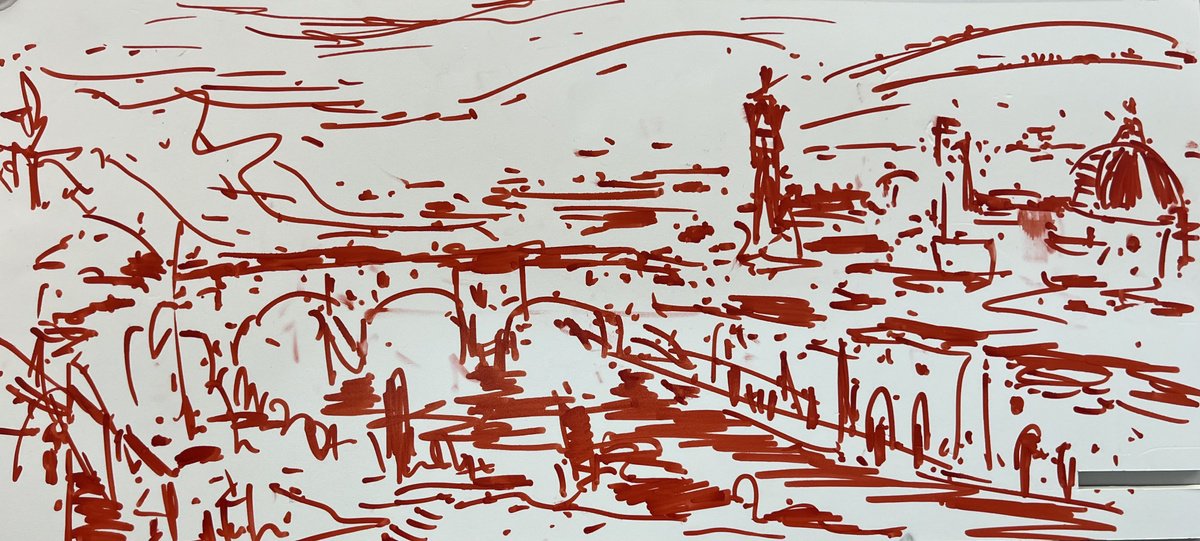 Impressionistic Painting , The Balcony Of Florence Sketch By Altin Furxhi, 26 X 12, Artwork For Sale On Artfinder