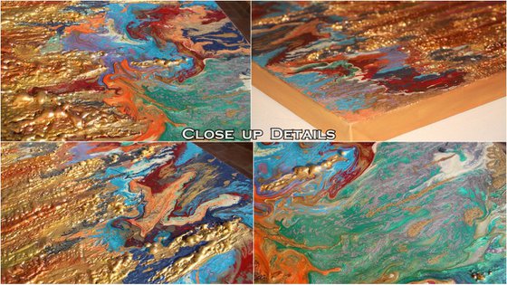 Original 3D Painting, Relief, Mixed Media Canvas, Sculpture Art, Contemporary Abstract ''The Journey Begins''
