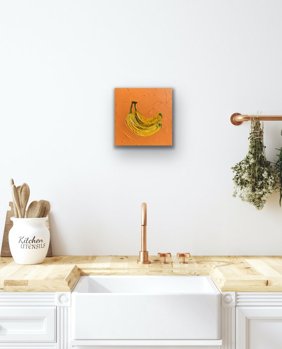 Bananas on orange