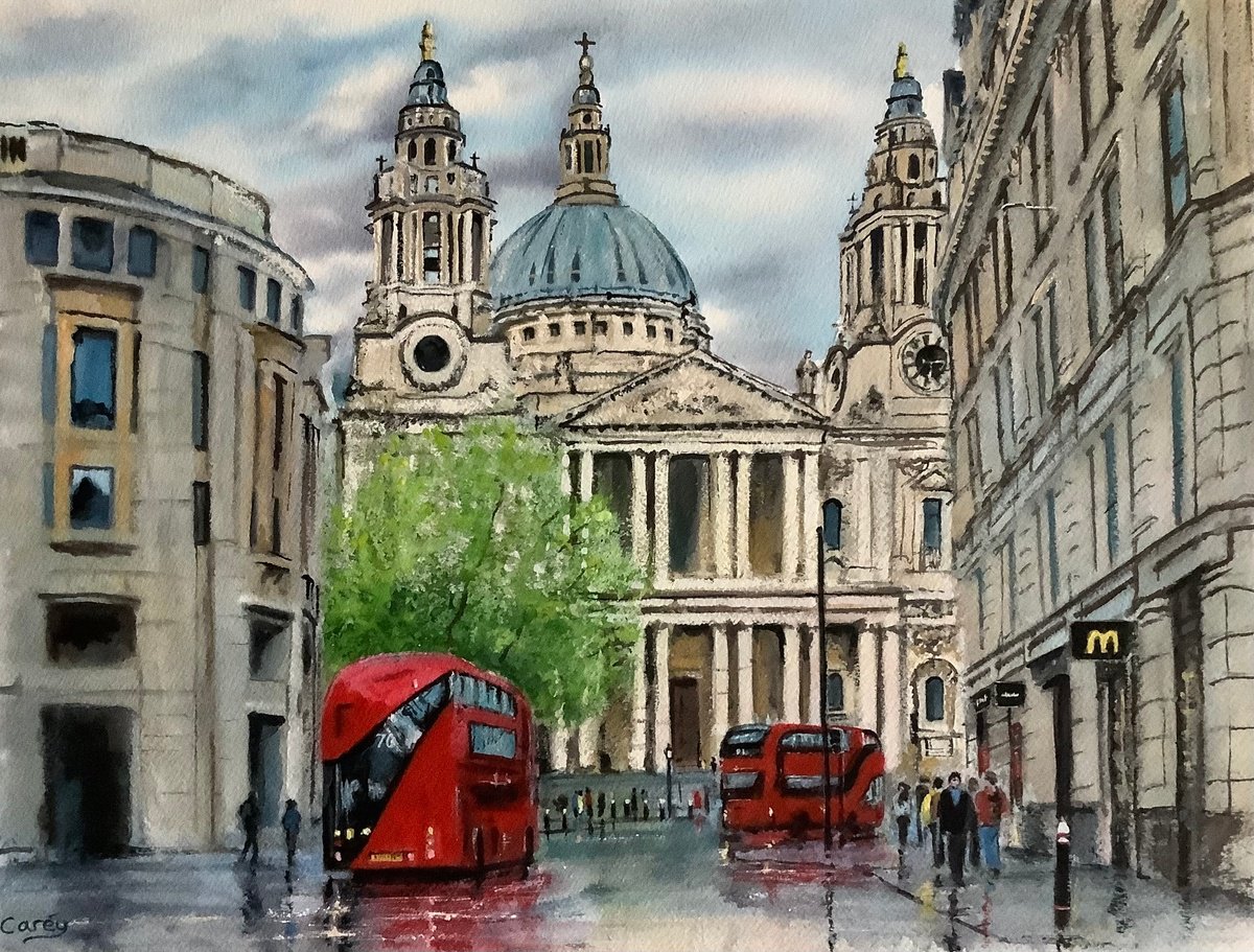 Impressionistic Cityscapes Watercolour By Darren Carey, 15 X 11, St Paul