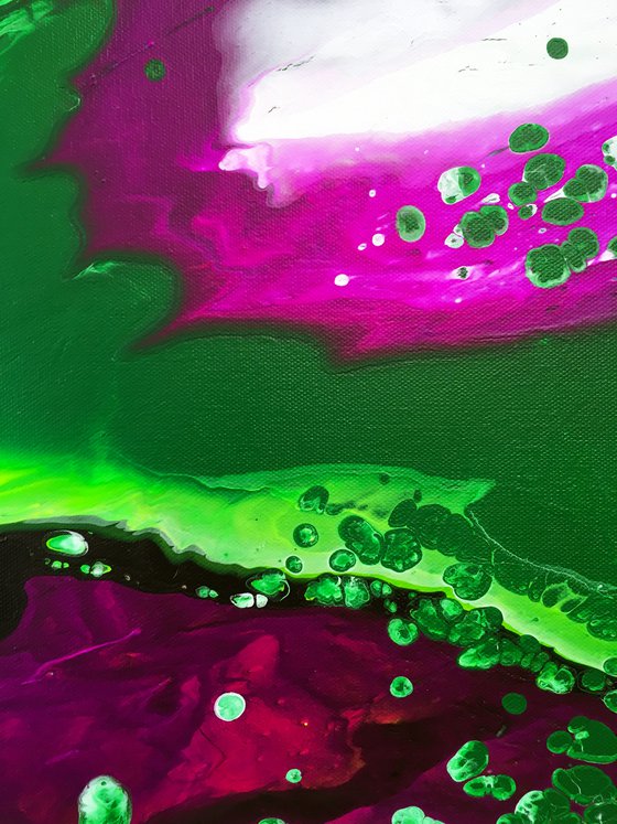 "Hooked On A Feeling" - Original Abstract PMS Fluid Acrylic Painting, 24 x 18 inches