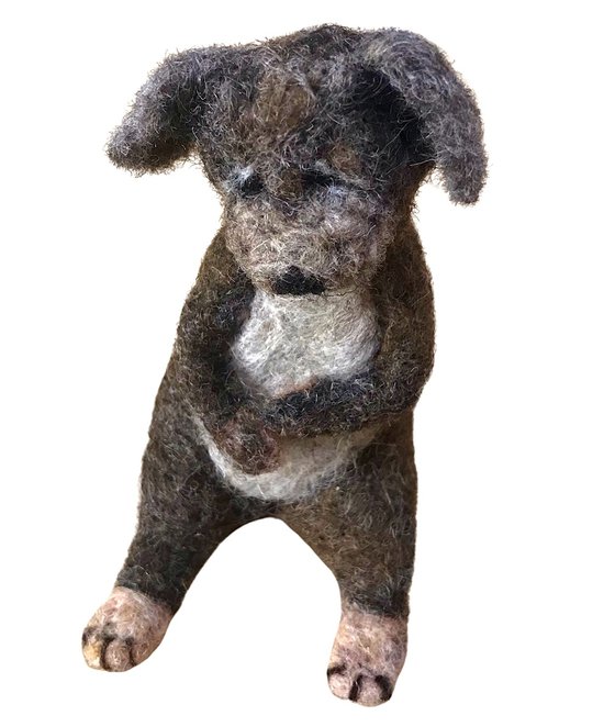 Wilmur, felted wool dog