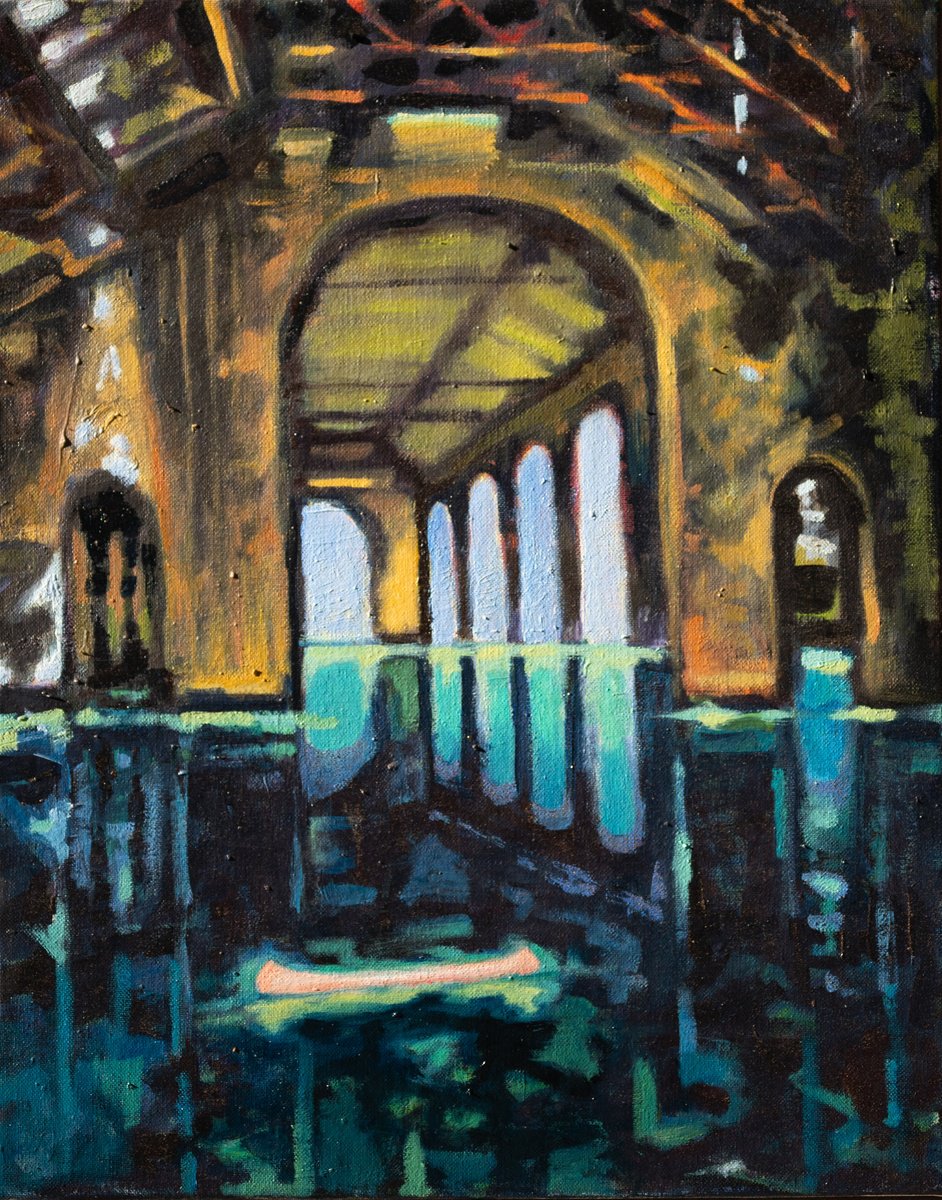 Surrealistic Landscape Oil Painting By Ron Cooper, 16 X 20", Inside, Original Artwork