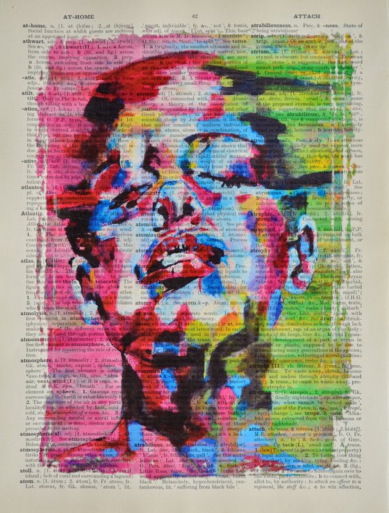 Ecstasy - Collage Art on Large Real English Dictionary Vintage Book Page