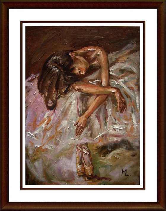 " SUCCESSFUL PERFORMANCE ... " ballerina original painting palette knife GIFT MODERN URBAN ART OFFICE ART DECOR HOME DECOR GIFT IDEA