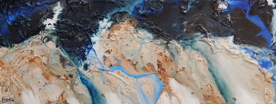 Midnight Hour 160cm x 60cm Textured Abstract Art