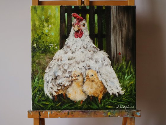 Mother Hen with Chicks