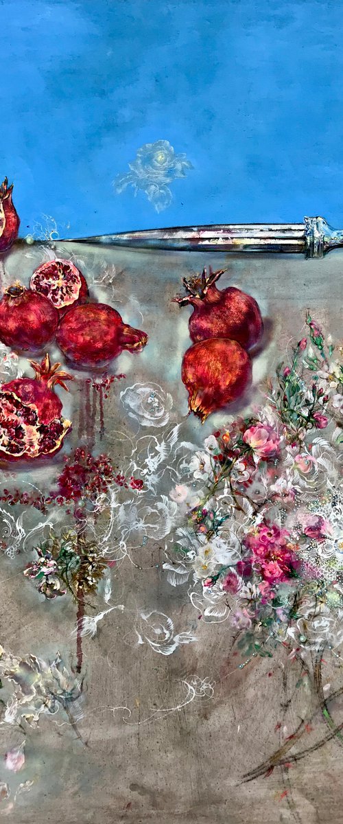 “The Pomegranate Colour and the Family Tablecloth”  (Inspired by Sergei Parajanov) by Karine Paronyanc