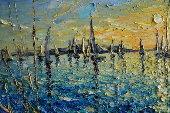 Sunset Sailing Boats