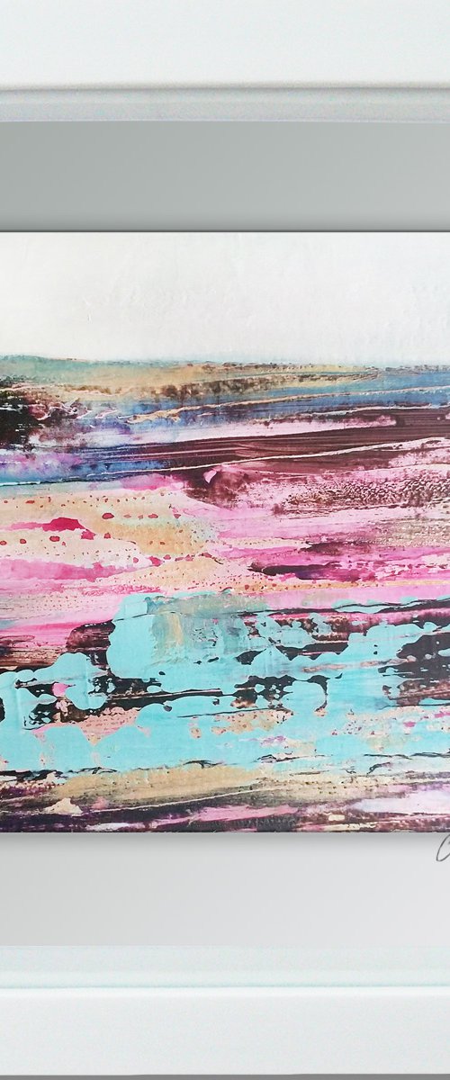 Framed ready to hang original abstract - abstract landscape #23 by Carolynne Coulson