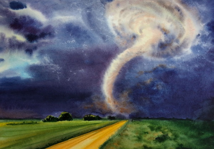 Tornado Painting Twister Storm Painting Th Artfinder