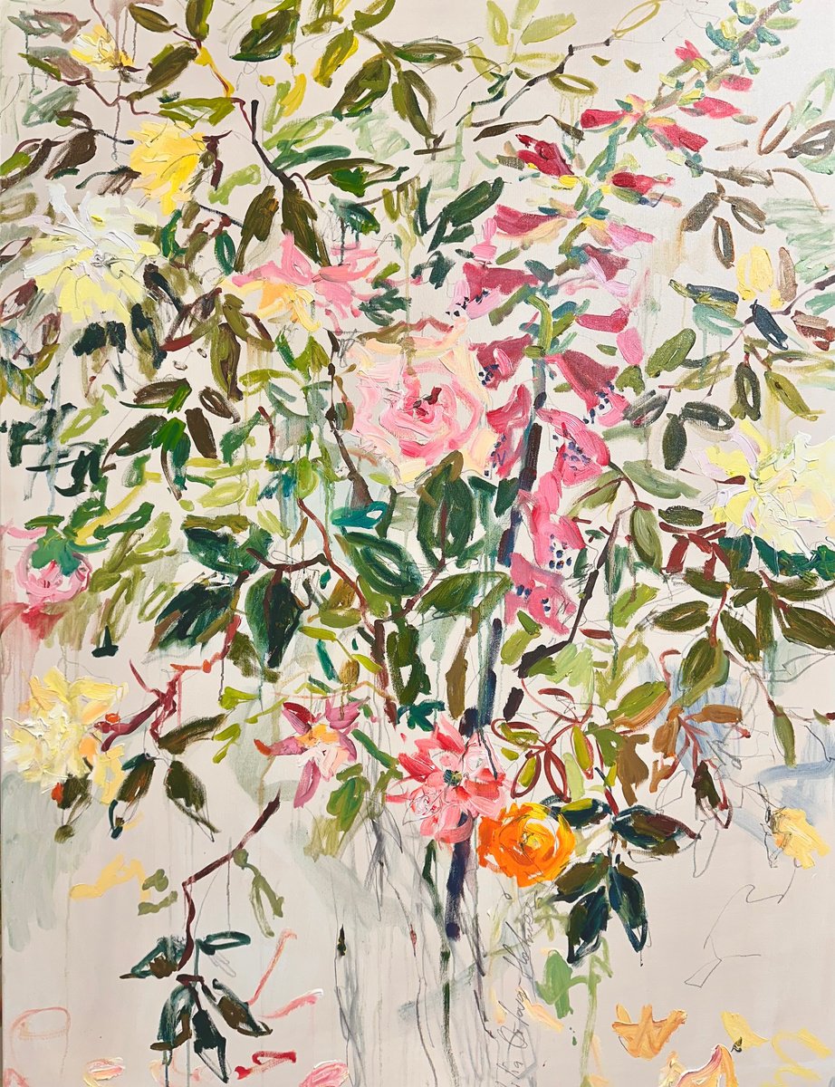 Flowers From My Garden. By Lilia Orlova-Holmes, 35 X 47, Artwork For Sale On Artfinder