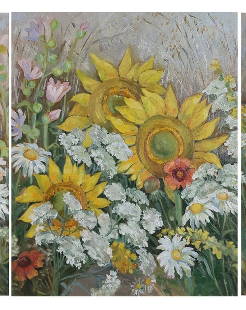 Sunflowers - Original oil painting (2019),framed by Svetlana Norel