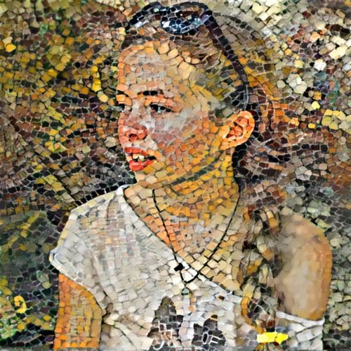 Life scene in mosaic N6 by Danielle ARNAL