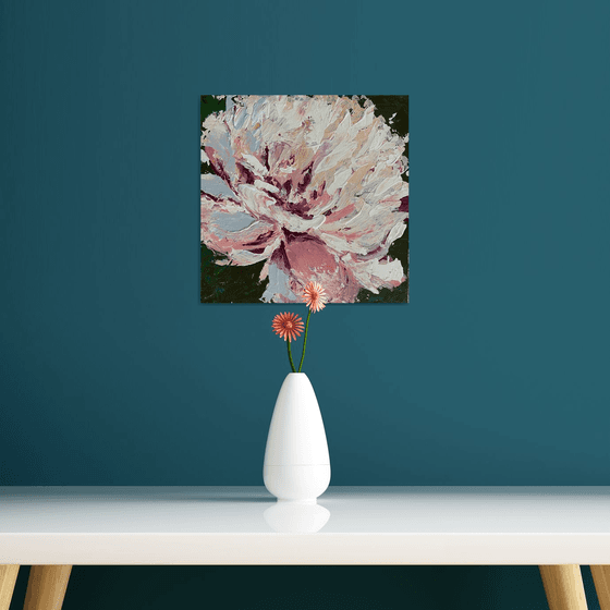 Peony original acrylic flower painting on canvas