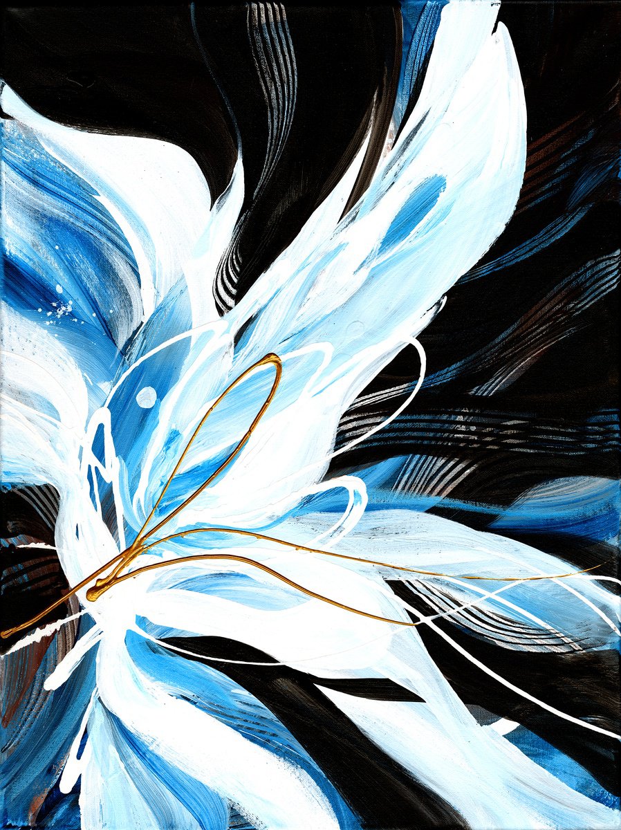 Abstract Botanical Acrylic Painting By Kathy Morton Stanion, 18 X 24", Ephemeral Magic 1, Original Artwork