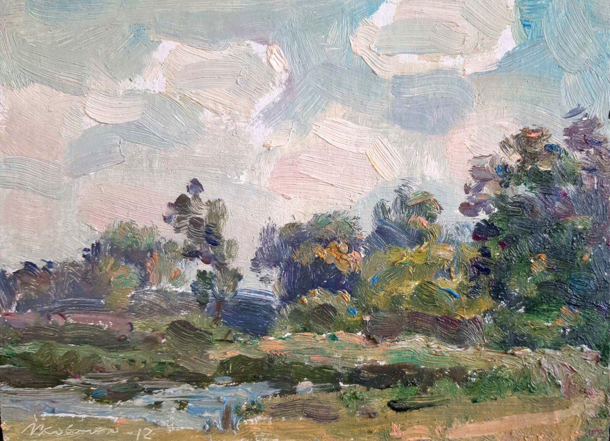 Impressionistic Landscape Oil Painting By Ivan Kovalenko, 8 X 6, Landscape, Original Artwork