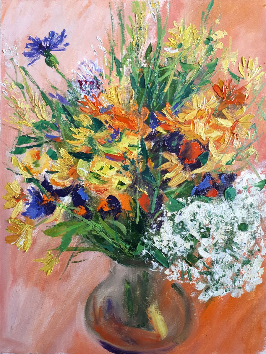 Bouquet Of Wild Flowers By Salana Art / Svetlana Samovarova, 12 X 16, Artwork For Sale On Artfinder