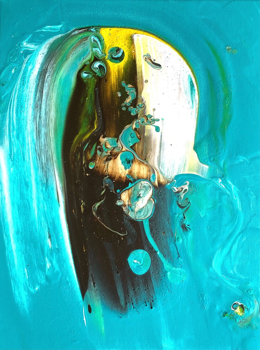 Abstract Acrylic Painting By Jean-Philippe Estebenet, 12 X 16, Avenement D