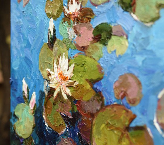 Water lilies Original Oil painting 60 x 80 cm