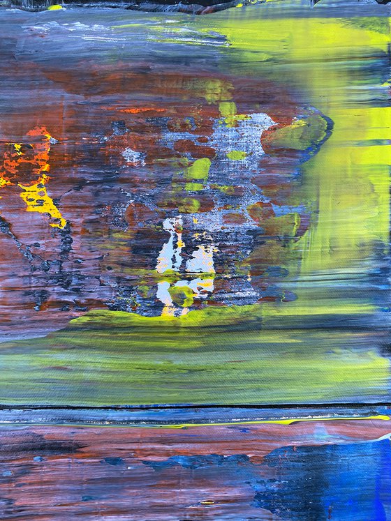 "Piece Of Cake" - Original PMS Abstract Acrylic Painting On Canvas - 18" x 36"