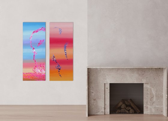 Spring coming, Full Series, Diptych, n° 2 Paintings