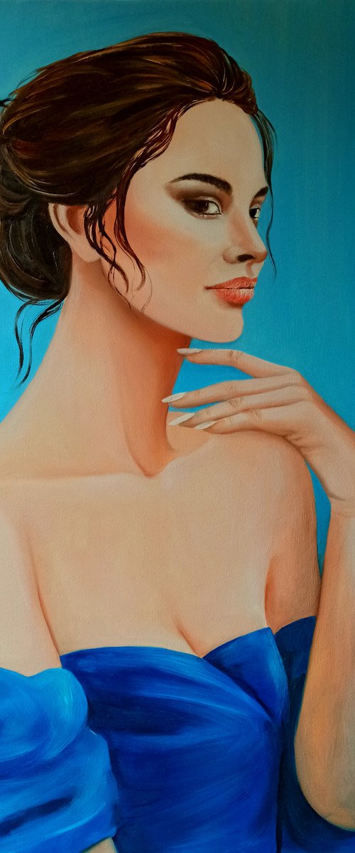 Blue silk - portrait by Anna Rita Angiolelli