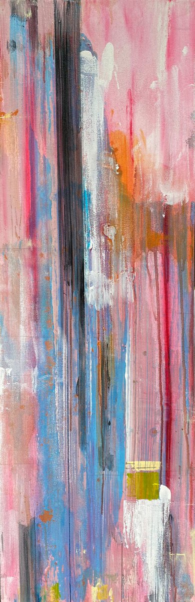 Organic Abstract Oil Painting By Jason Forcier, 12 X 36, Calle 5, Original Artwork