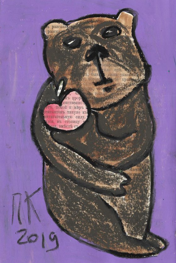 Bear with apple