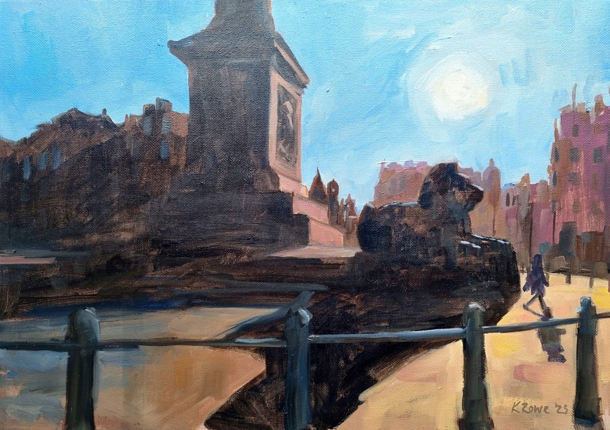 Early Spring Sun in Trafalgar Square by Katharine Rowe