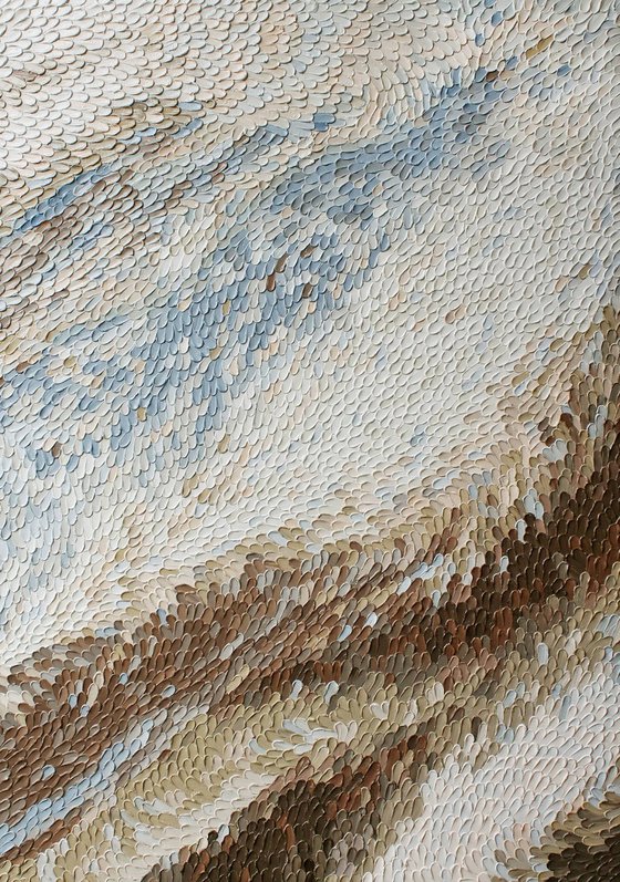 "Fluency" Blue brown abstract oil art