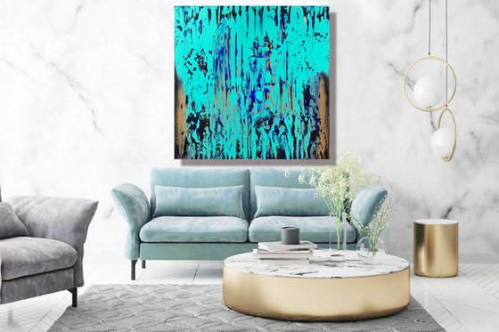 Golden Dream - XL LARGE,  ABSTRACT ART – EXPRESSIONS OF ENERGY AND LIGHT. READY TO HANG!