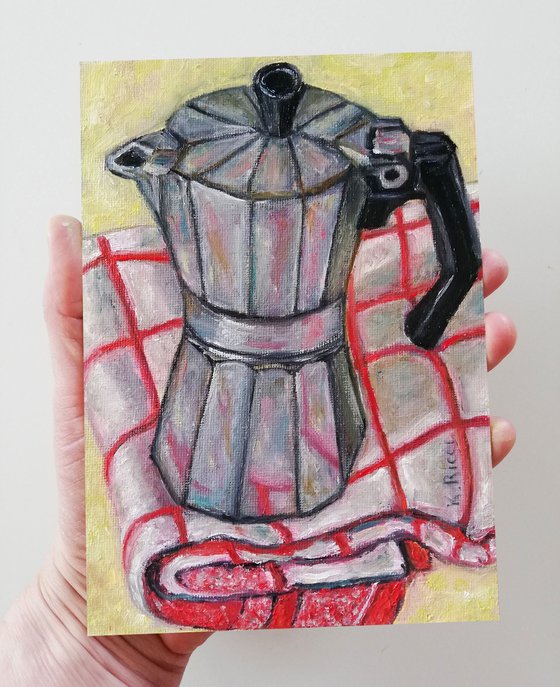 Coffee Maker Moka on Cloth