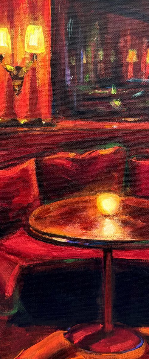 Cafe Interior in Red by Victoria Sukhasyan