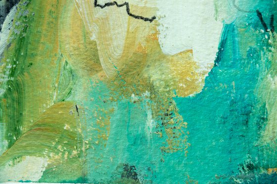 Paysage éclaté #2 - Original abstract painting on paper - One of a kind