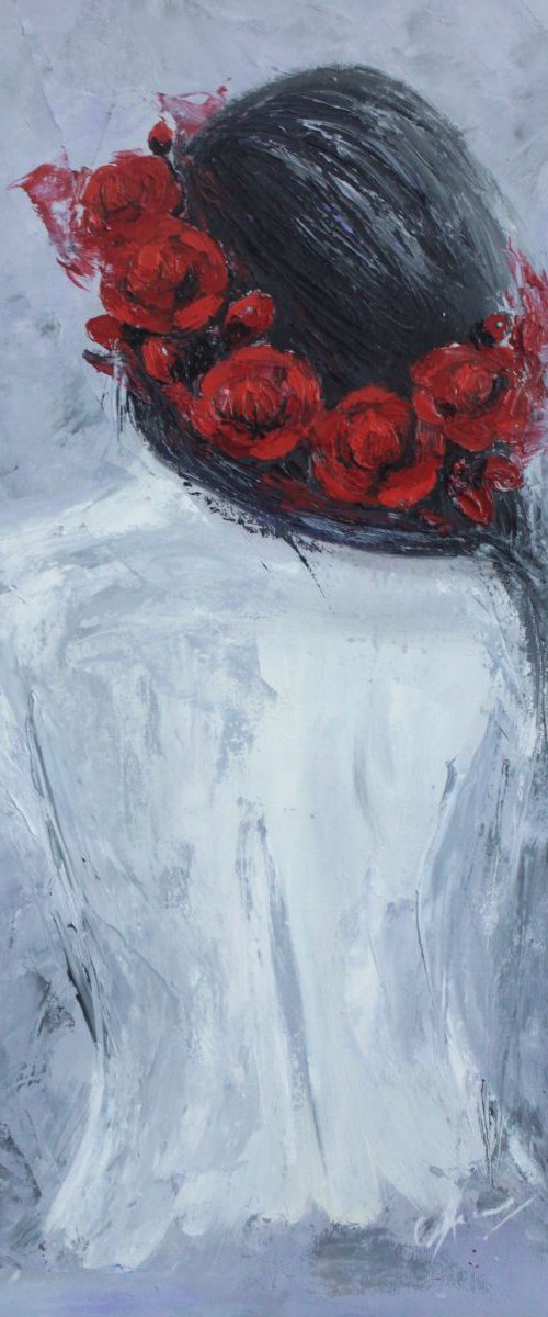 flowers on head by Leysan Khasanova