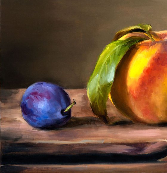 Plums and a Peach
