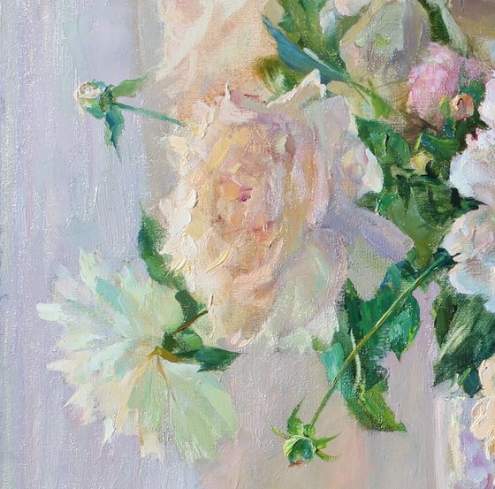 Peonies and tea roses